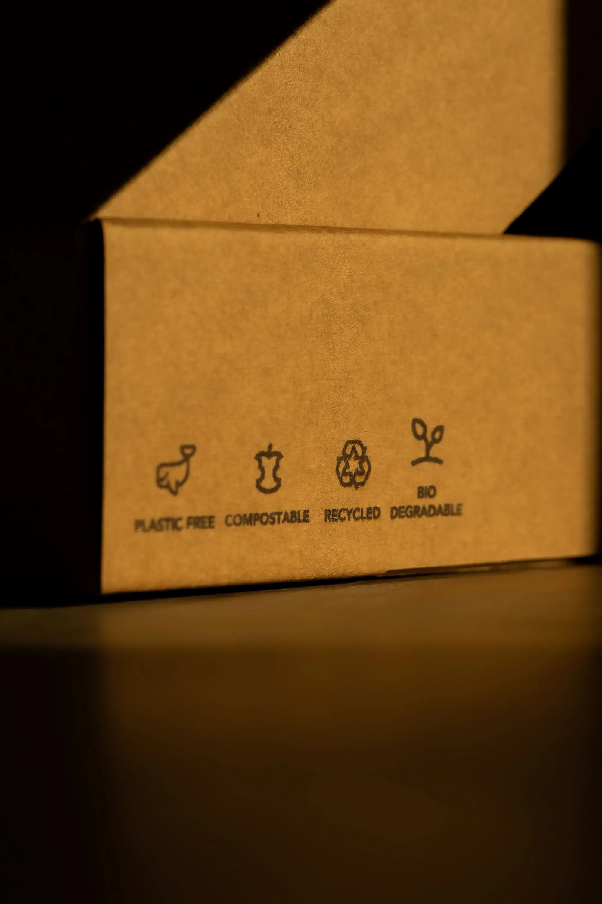 Cardboard box on table